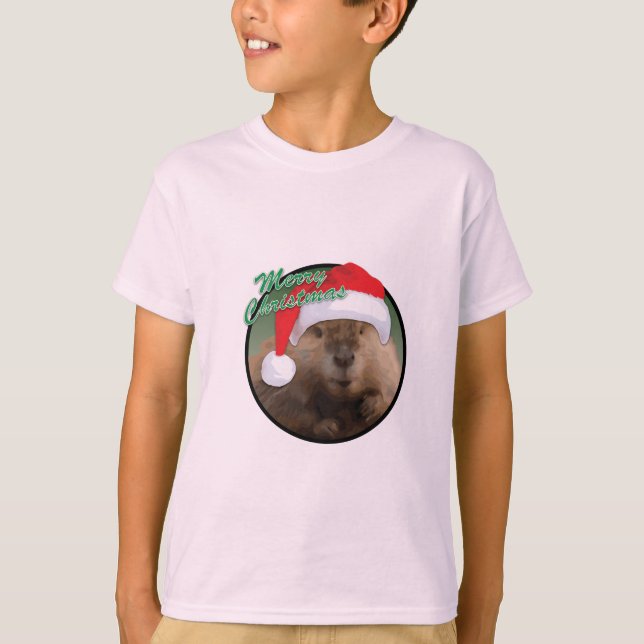 Weihnachtsbäver - Kids-T - Shirt (Vorderseite)