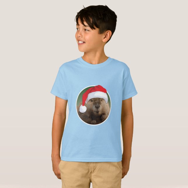 Weihnachtsbäver - Kids-T - Shirt (Vorne ganz)