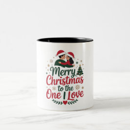 Weihnachtsbecher _ Frohe Weihnachten dem, den ich  Zweifarbige Tasse