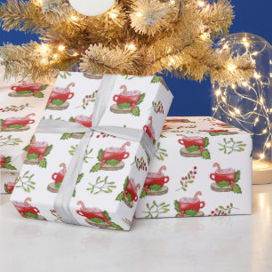 Weihnachtsbecher mit Marshmallow Geschenkpapier