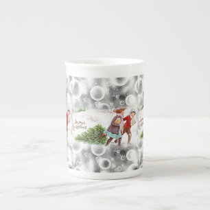 Weihnachtsbecher, Weihnachten Vintage Prozellantasse