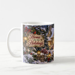 Weihnachtsbecher 'Zuhause für die Feiertage' Kaffeetasse