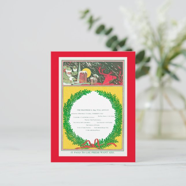 Weihnachtsbedeckung Feiertagspostkarte (Stehend Vorderseite)