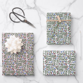 Weihnachtsbeeren Geschenkpapier Set