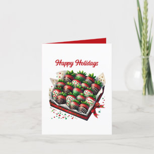 Weihnachtsbeeren mit Süßwaren, mit Süßwaren überzo Feiertagskarte