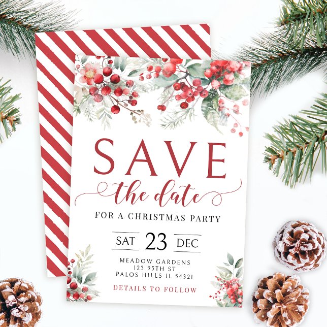 Weihnachtsbeeren Save the Date Weihnachten Einladung (Von Creator hochgeladen)