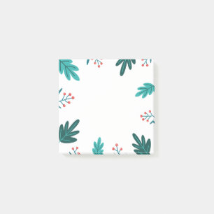 Weihnachtsbeeren und Blätter Post-it Klebezettel