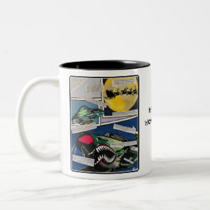 'Weihnachtsbegegnungen' Malerei auf einem Zweifarbige Tasse