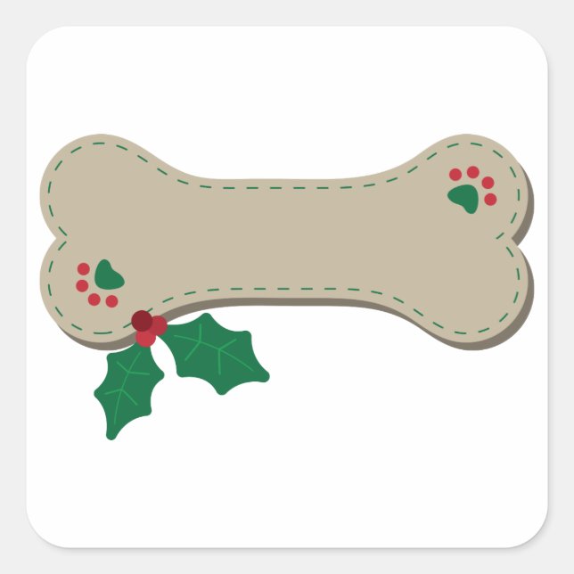 Weihnachtsbein Quadratischer Aufkleber (Vorderseite)
