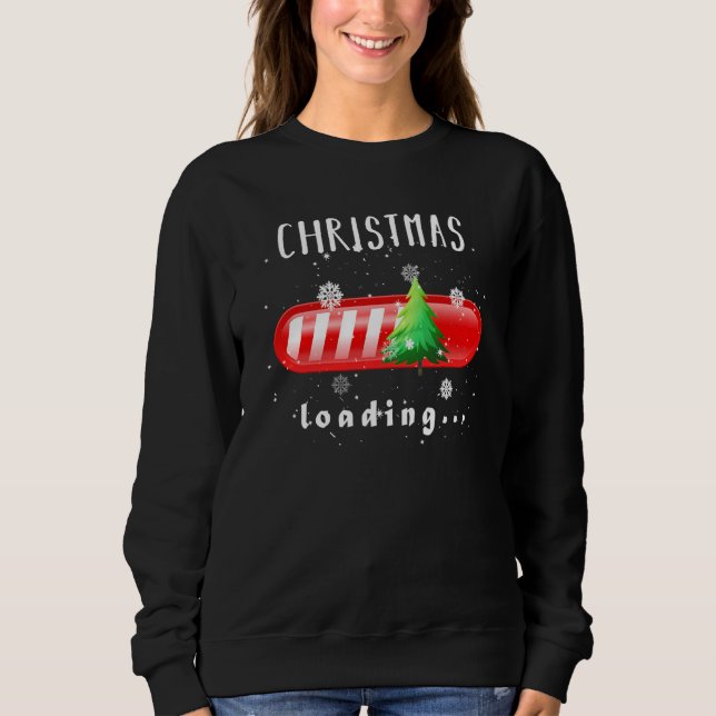 Weihnachtsbeladung Candy Cane Nerd Geek Fun Sweatshirt (Vorderseite)