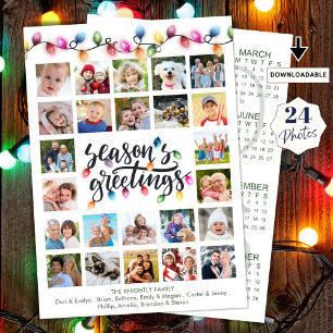Weihnachtsbeleuchtung 24 FotoCollage 2026 Kalender Feiertagskarte