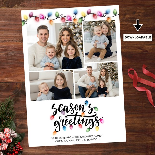 Weihnachtsbeleuchtung 4 Foto Frohe Festtage Feiertagskarte (Von Creator hochgeladen)