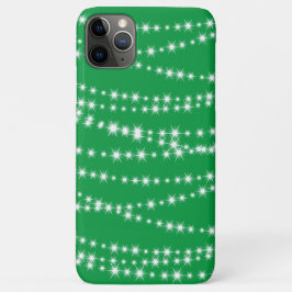 Weihnachtsbeleuchtung auf grünem iPhone Case
