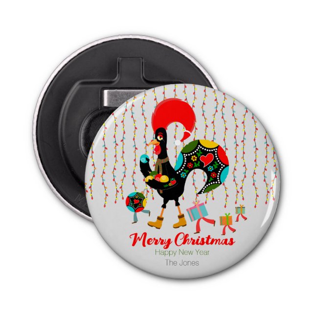 Weihnachtsbeleuchtung, Baubel, Geschenke und Raste Flaschenöffner (Vorderseite)