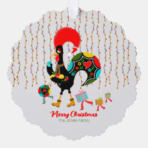 Weihnachtsbeleuchtung, Baubel, Geschenke und Raste Ornament Karte