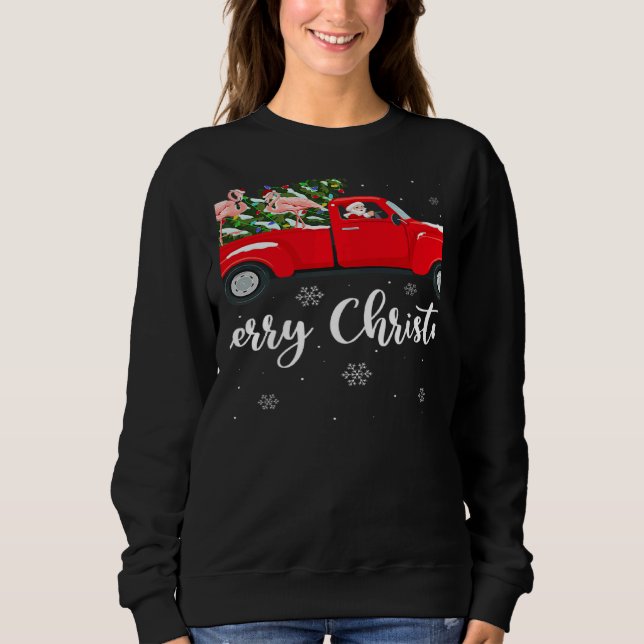 Weihnachtsbeleuchtung Baum Weihnachtsmann Fahrt Fl Sweatshirt (Vorderseite)