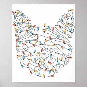 Weihnachtsbeleuchtung bei Katzen - Funny Christmas Poster