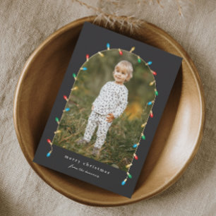 Weihnachtsbeleuchtung Bogen Foto Feiertagskarte Ma Magnetkarte