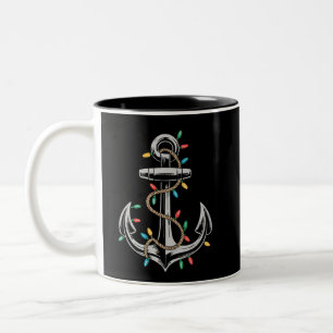 Weihnachtsbeleuchtung Bootfahren Segeln Kreuzfahrt Zweifarbige Tasse