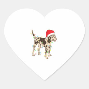 Weihnachtsbeleuchtung Catahoula Leopard Dog Lover  Herz-Aufkleber