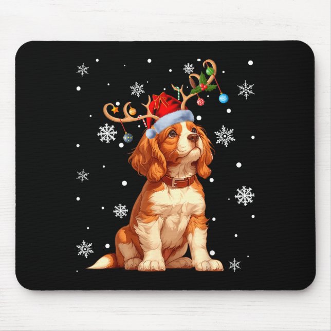 Weihnachtsbeleuchtung Cavalier King Charles Spanie Mousepad (Vorne)