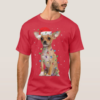 Weihnachtsbeleuchtung Chihuahua mit Weihnachtsmann T-Shirt
