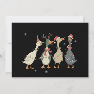 Weihnachtsbeleuchtung Enten Lustige Tiere Bauernho Feiertagskarte