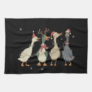 Weihnachtsbeleuchtung Enten Lustige Tiere Bauernho Geschirrtuch