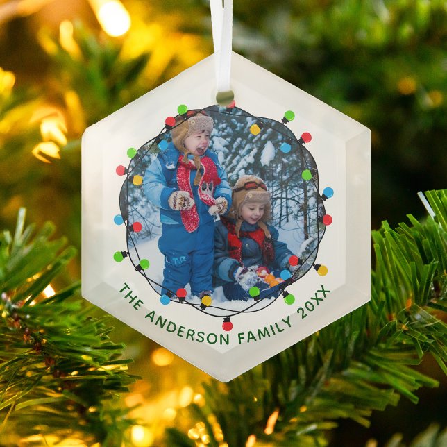 Weihnachtsbeleuchtung Familienleben Foto Niedlich  Ornament Aus Glas (Von Creator hochgeladen)