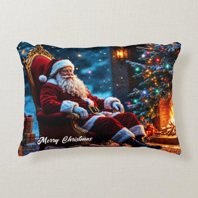 Weihnachtsbeleuchtung - Fantasie des Santa North P Dekokissen (Vorderseite)