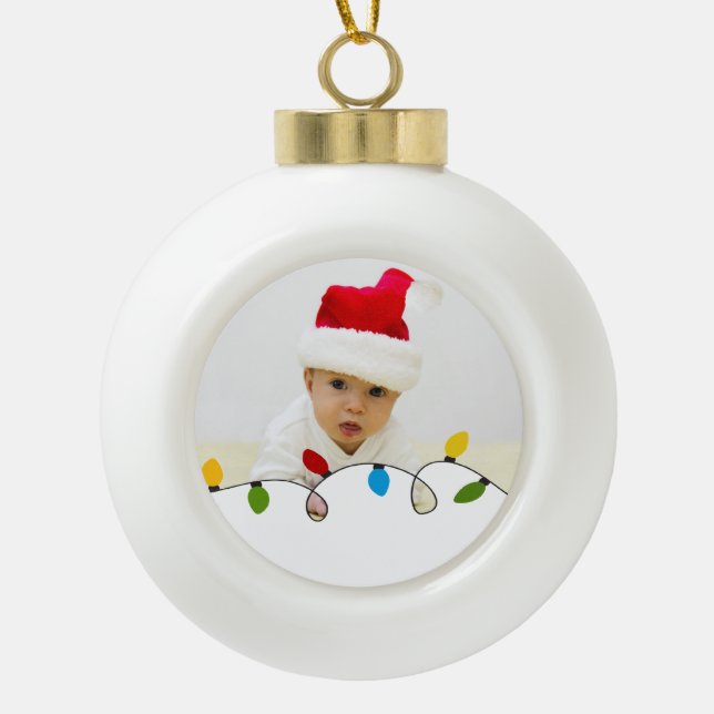 Weihnachtsbeleuchtung, Foto-Leuchten Keramik Kugel-Ornament (Vorderseite)