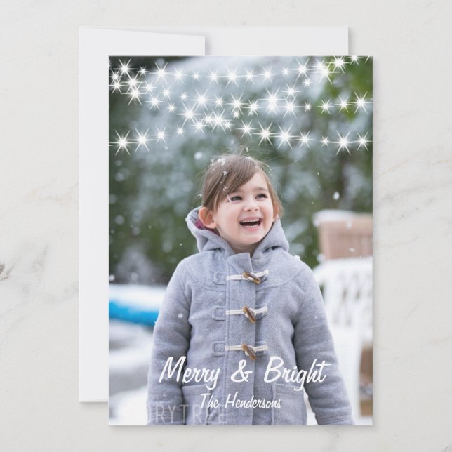 Weihnachtsbeleuchtung Foto Weihnachtskarte Feiertagskarte (Vorderseite)