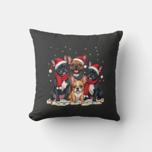 Weihnachtsbeleuchtung Französische Bulldoggen Weih Kissen