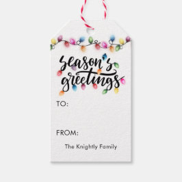 Weihnachtsbeleuchtung Frohe Festtage NACH Geschenkanhänger