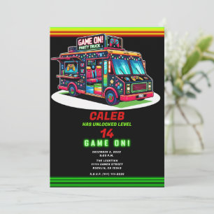 Weihnachtsbeleuchtung Gaming-Bus-LKW-Geburtstagsfe Einladung