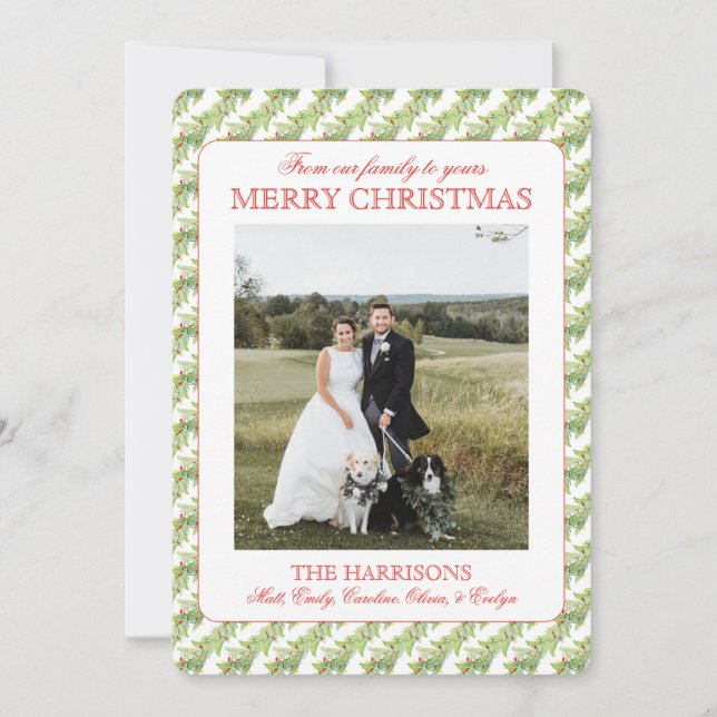 Weihnachtsbeleuchtung Garland Ein Foto Vintag Feiertagskarte (Vorderseite)