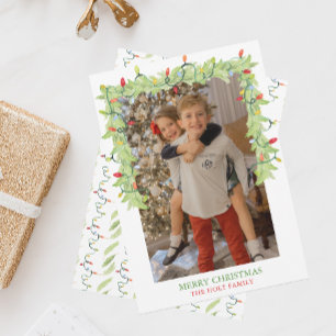 Weihnachtsbeleuchtung Garland Foto Feiertagskarte