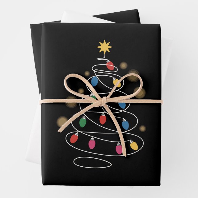Weihnachtsbeleuchtung Geschenkpapier Set (Beispiel)