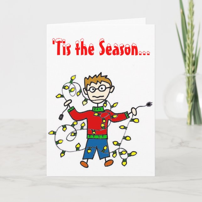 Weihnachtsbeleuchtung - Grußkarte Feiertagskarte (Vorderseite)