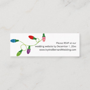 Weihnachtsbeleuchtung Hochzeitswebsite RSVP Mini Visitenkarte