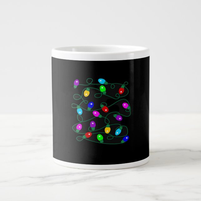 Weihnachtsbeleuchtung - Lasst uns die Lichter leuc Jumbo-Tasse (Vorderseite)