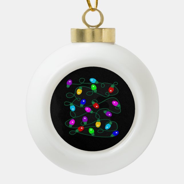 Weihnachtsbeleuchtung - Lasst uns die Lichter leuc Keramik Kugel-Ornament (Vorderseite)