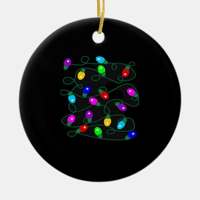 Weihnachtsbeleuchtung - Lasst uns die Lichter leuc Keramik Ornament (Vorne)