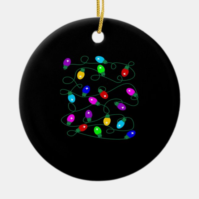 Weihnachtsbeleuchtung - Lasst uns die Lichter leuc Keramik Ornament (Vorne)