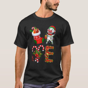 Weihnachtsbeleuchtung Led Süße Kuh Mit Weihnachtsm T-Shirt