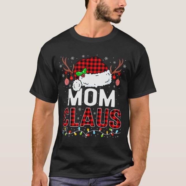Weihnachtsbeleuchtung Mama Claus Familie passende  T-Shirt (Vorderseite)