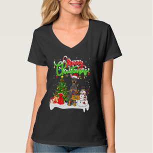 Weihnachtsbeleuchtung Matching Santa Miniatur Pins T-Shirt