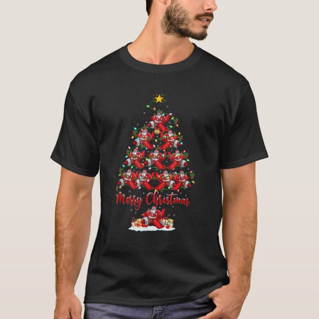 Weihnachtsbeleuchtung Matching Weihnachtsflugzeug  T-Shirt (Vorderseite)