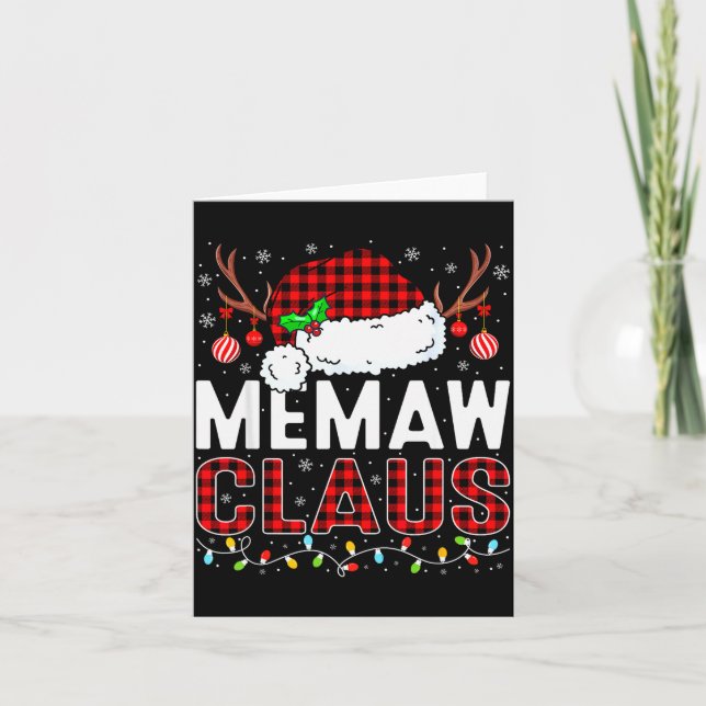 Weihnachtsbeleuchtung Memaw Claus Familie passende Karte (Vorderseite)