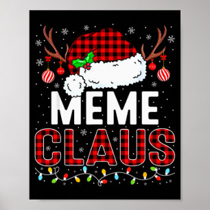 Weihnachtsbeleuchtung Meme Claus Familie passende  Poster